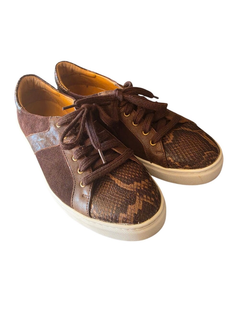 Trask Lindsey Size 8.5 Sneakers Women's Brown Snake Print Low-Top
